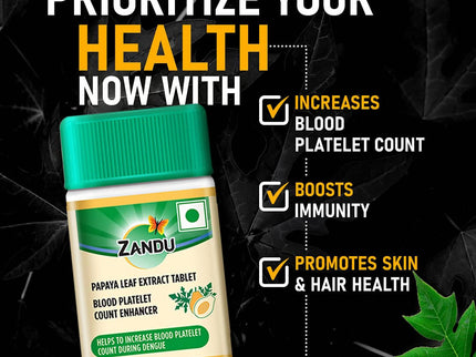 Zandu Papaya Leaf Extract Tablets