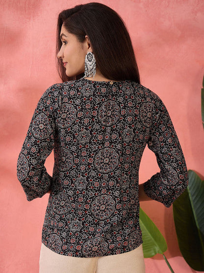 Sangria Women Ethnic Motifs Printed Top