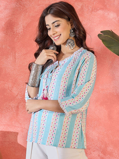 Sangria Women Polka Dots Printed Regular Top