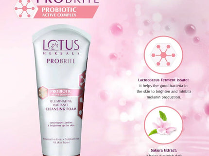 Lotus Herbals Probrite Illuminating Radiance Cleansing Foam - 100 gms