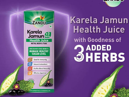 Zandu Karela Jamun + 3 Herbs Health Juice
