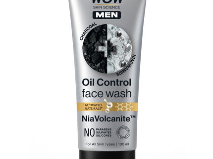 WOW Skin Science MEN CHARCOAL + NIACINAMIDE Oil-Control Face Wash