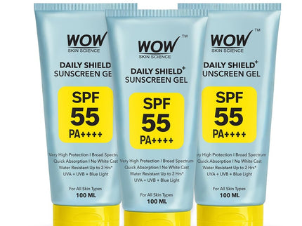 WOW Skin Science Daily Shield+ Sunscreen Gel SPF 55 PA++++ - 100 ml