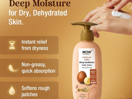 Wow Skin Science Afrcian Shea Butter With Lactic Acid Body Lotion - 400 ml