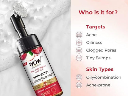 Wow Skin Science Apple Cider Vinegar Foaming Face Wash