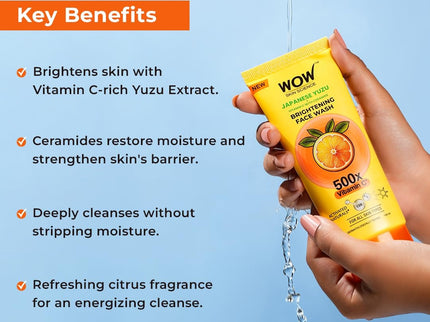 WOW Skin Science Japanese Yuzu + Vitamin C with Ceramide Brightening Face Wash