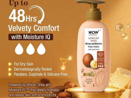 Wow Skin Science Afrcian Shea Butter With Lactic Acid Body Lotion - 400 ml