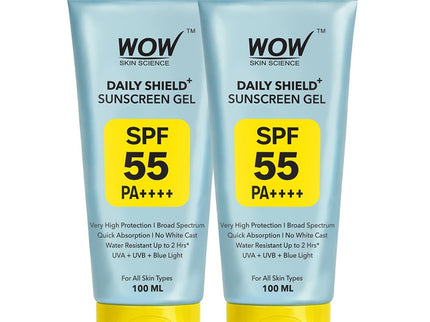 WOW Skin Science Daily Shield+ Sunscreen Gel SPF 55 PA++++ - 100 ml