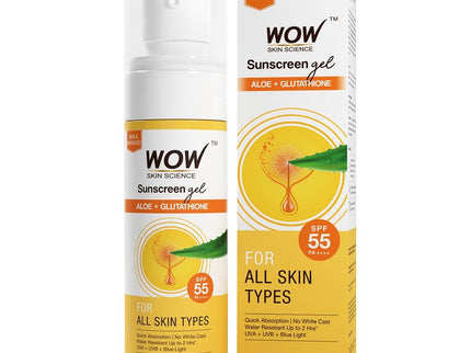 Wow Skin Science Sunscreen Gel For All Skin Types SPF 55 PA++++ - 50 ml