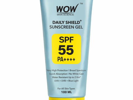WOW Skin Science Daily Shield+ Sunscreen Gel SPF 55 PA++++ - 100 ml