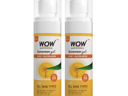 Wow Skin Science Sunscreen Gel For All Skin Types SPF 55 PA++++ - 50 ml