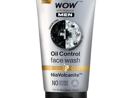 WOW Skin Science MEN CHARCOAL + NIACINAMIDE Oil-Control Face Wash