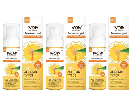 Wow Skin Science Sunscreen Gel For All Skin Types SPF 55 PA++++ - 50 ml