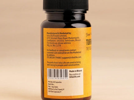 Isha Life Turmeric Powder in Veg Capsules - 60 Caps