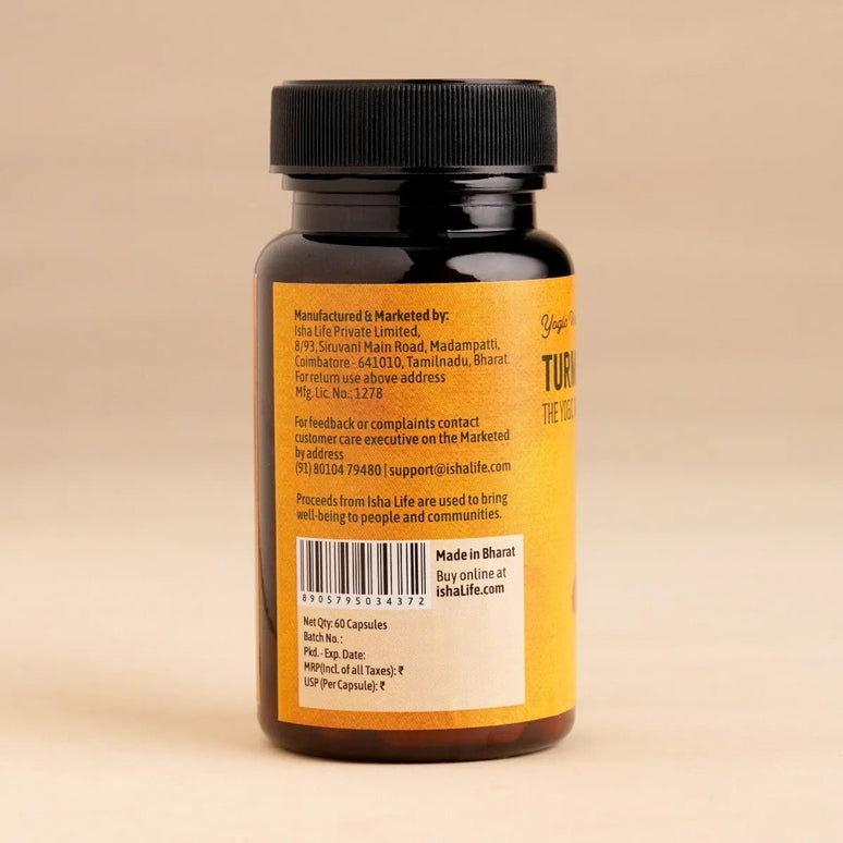 Isha Life Turmeric Powder in Veg Capsules - 60 Caps