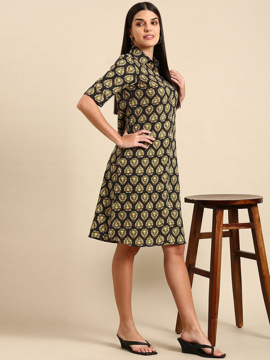Anayna Ethnic Motifs Cotton Shirt Dress