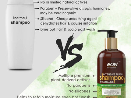 Wow Skin Science Intensive Repair Shampoo and Revitalize - 300 ml