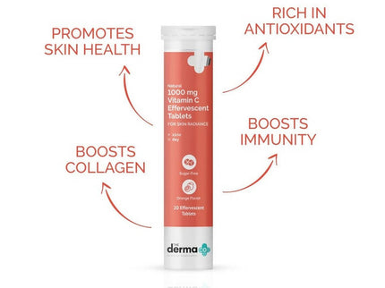 The Derma Co 1000 mg Vitamin C Effervescent Tablets For Skin Radiance - 20 tabs