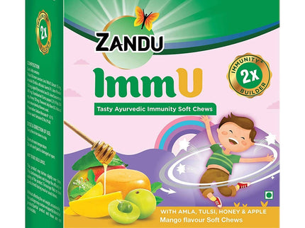Zandu ImmU Tasty Ayurvedic Soft Chews For Kids Mango Flavour