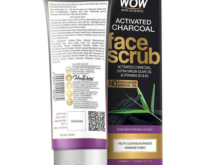 Wow Skin Science Activated Charcoal Face Scrub - 100 ml