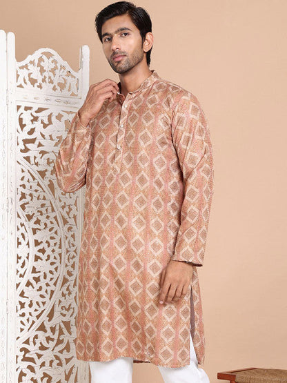 Anouk Men Geometric Printed Sequinned Kurta