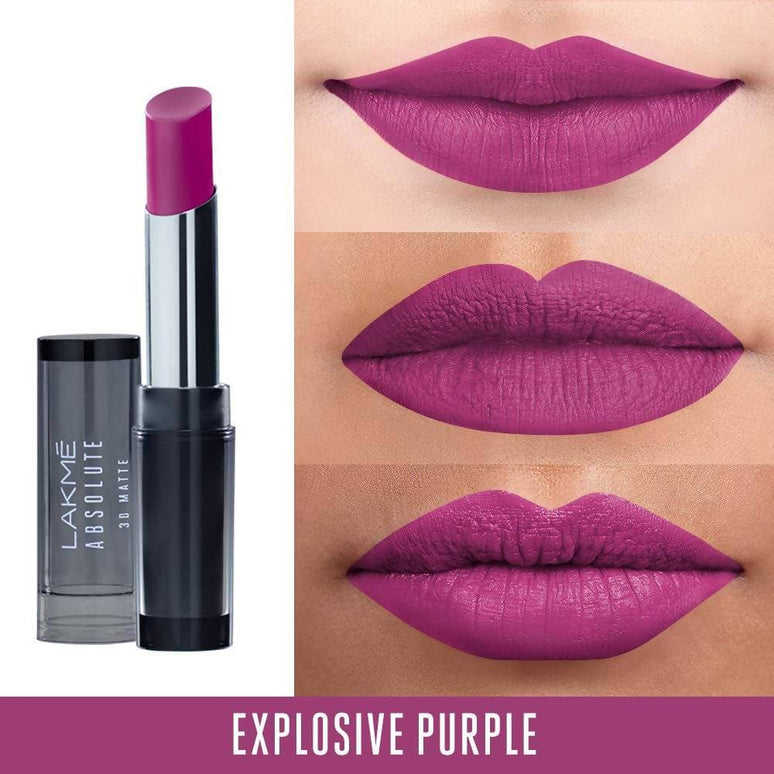 Lakme Absolute 3D Lipstick Explosive Purple - 3.6 gms