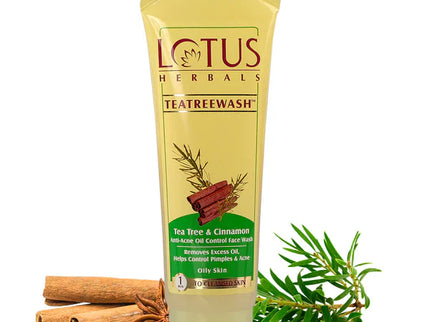 Lotus Herbals Teatreewash Tea Tree & Cinnamon Anti-Acne Oil Control Face wash
