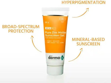 The Derma Co Pure Zinc Matte Sunscreen Gel for Sensitive Skin - 50 gms