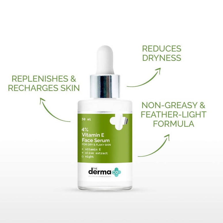 The Derma Co 4% Vitamin E Face Serum For Dry & Flaky Skin - 30 ml