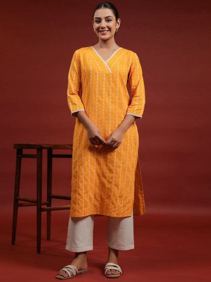 Anayna Women Thread Work Dobby Kurta