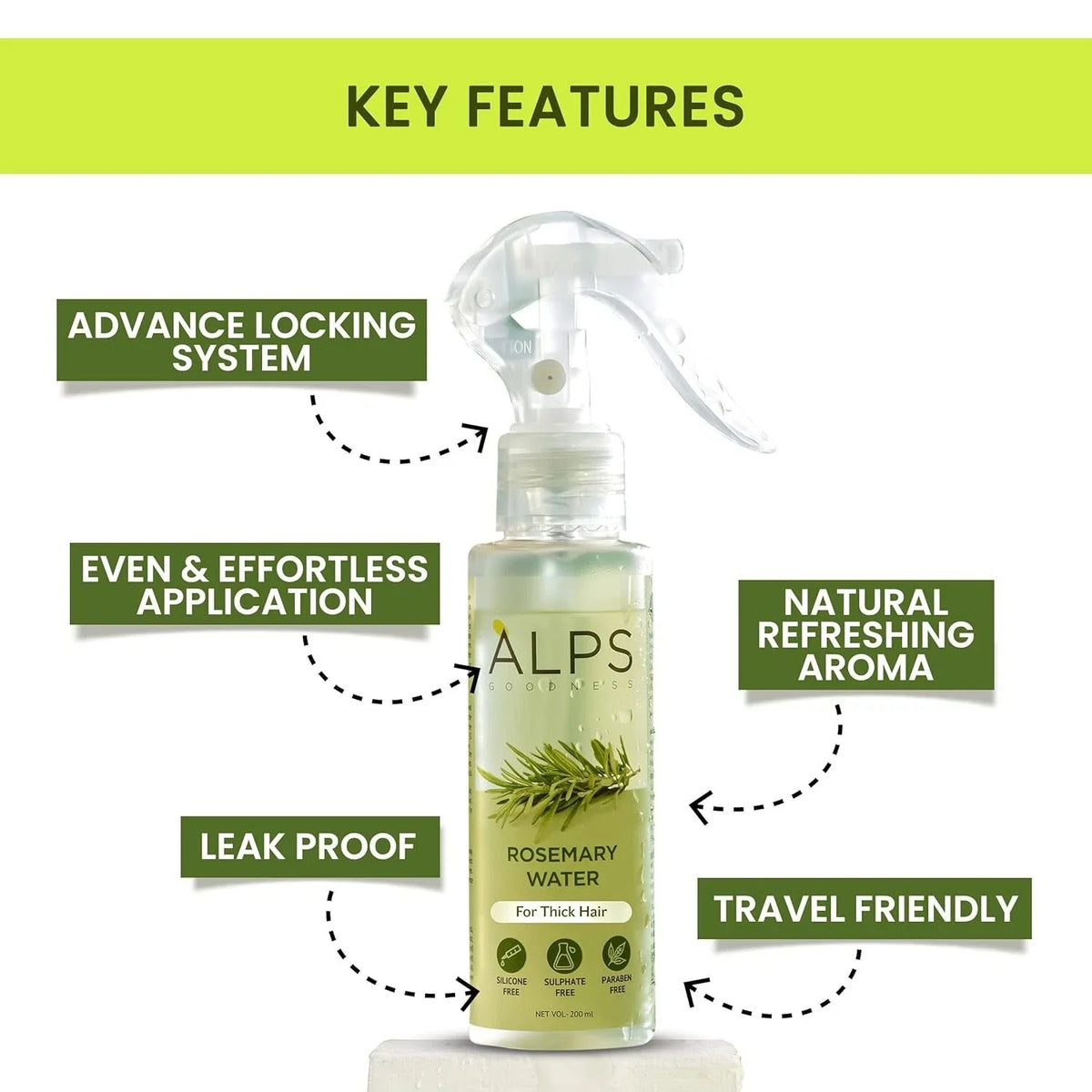 ALPS Organic Rosemary Water | Hair Spray For Growth | Hair Growth Expert 200 ml