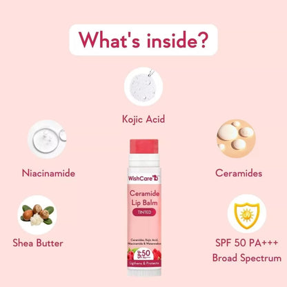 WishCare Tinted Ceramide Lip Balm For Lip Lightening 5gm