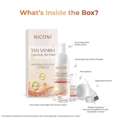 NICONI Tan Vanish Gluta-Kojic Skin Polish Helps Reduce Tan in 20 Mins 180g