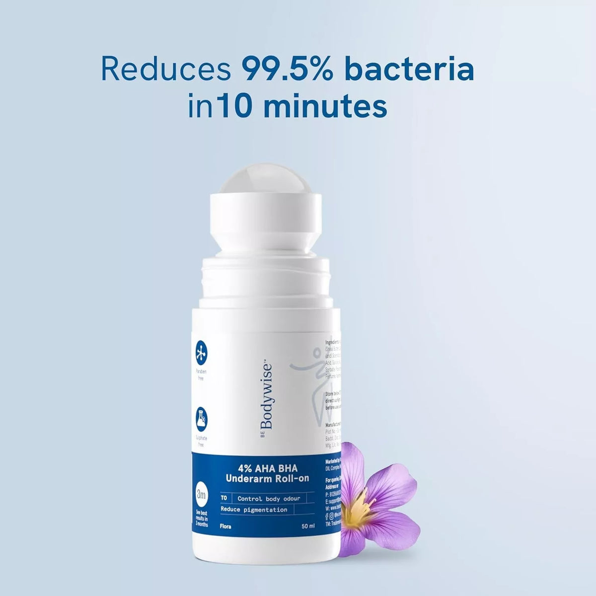 Be Bodywise 4% AHA BHA Underarm Roll on | Suitable for Sensitive Skin | 50ml