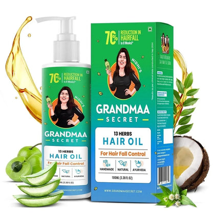 NIDHI’S GRANDMAA SECRET 13 Herbs Hair Oil For Men & Women 100mL