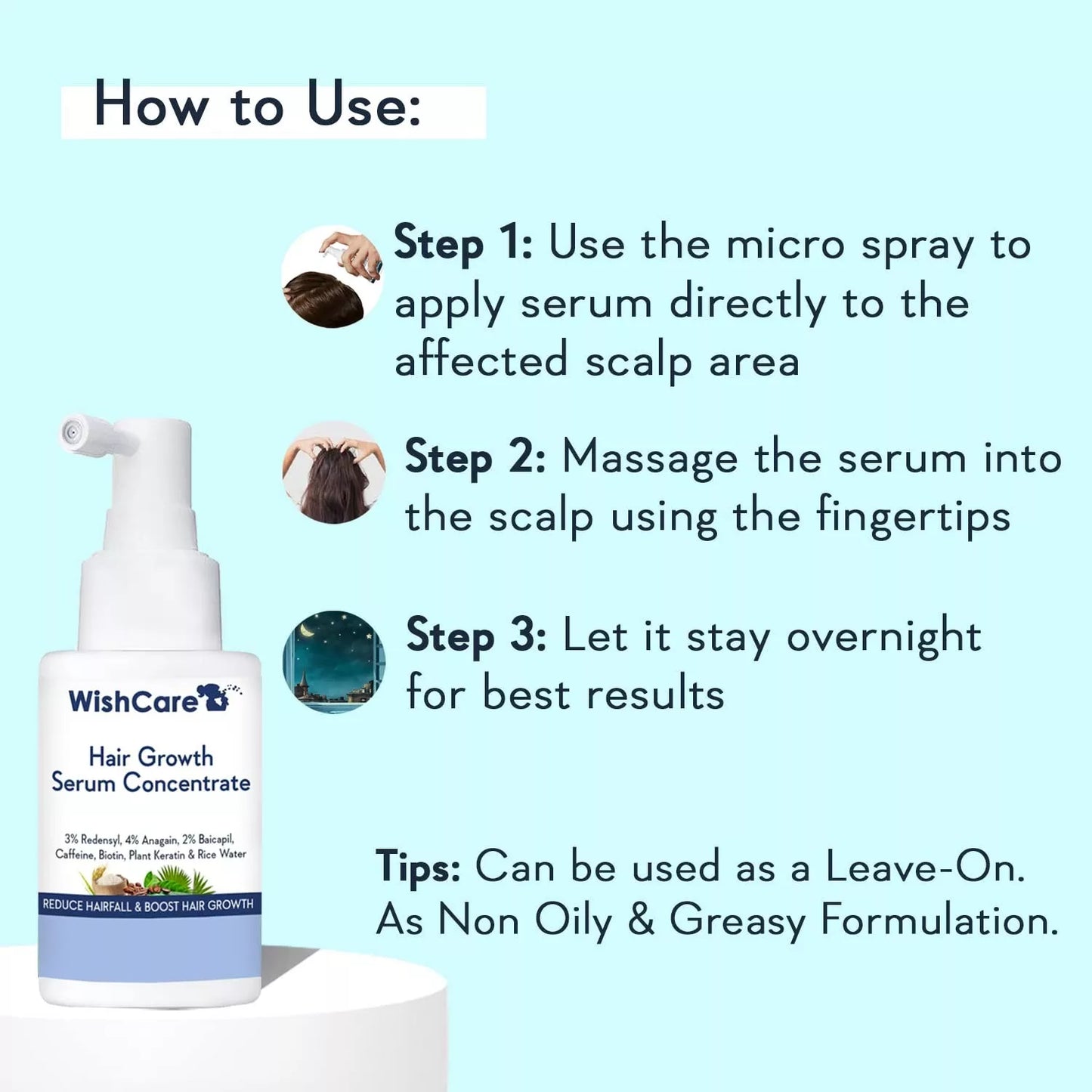 WishCare Hair Growth Serum Concentrate:- Hair for Men & Women 30ml