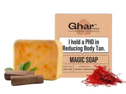 Ghar Soaps Sandalwood & Saffron Magic Soaps For Bath | Skin Brightening
