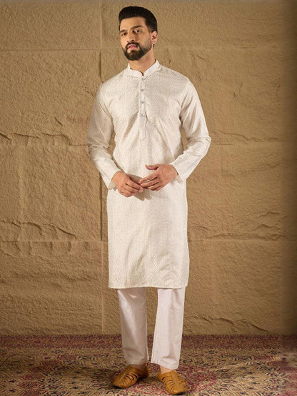Anouk Men Embroidered Kurta White