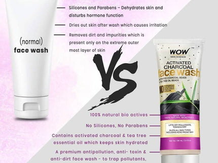 Wow Skin Science Activated Charcoal Face Wash