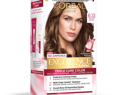 L'Oreal Paris Excellence Creme Hair Color - 6.13 Golden Brown