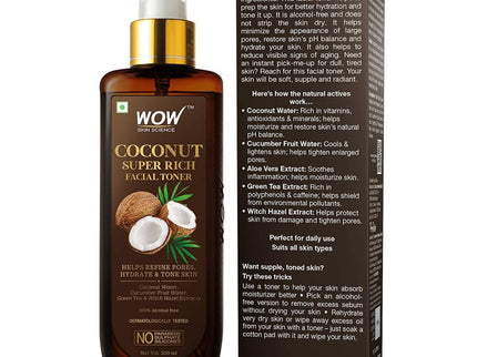Wow Skin Science Coconut Super Rich Facial Toner - 200 ml