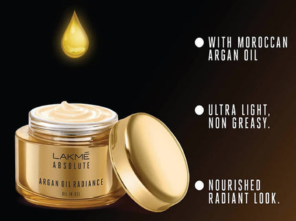 Lakme Absolute Argan Oil Radiance Oil-In-Gel - 50 gms