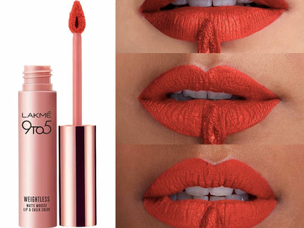 Lakme 9 to 5 Weightless Mousse Lip & Cheek Color Tangerine Fluff - 9 gms