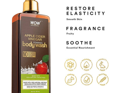 Wow Skin Science Apple Cider Vinegar Foaming Body Wash - 250 ml